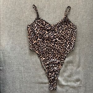 Women's Leopard Print Cami Bodysuit